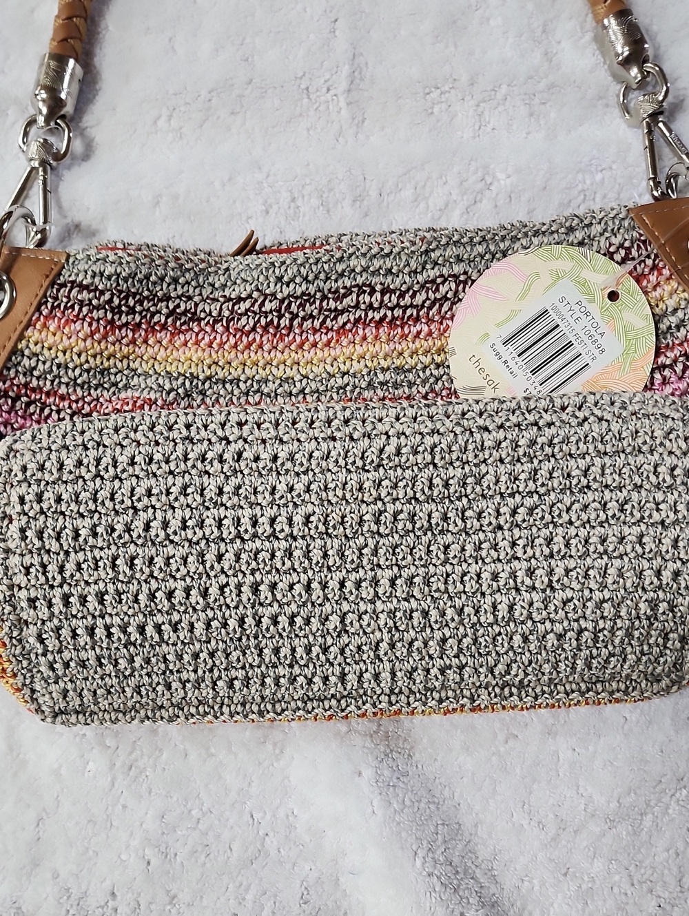 The Sak Women's Portola Multicolor Crochet Shoulder Bag New - Picture 6 of 12